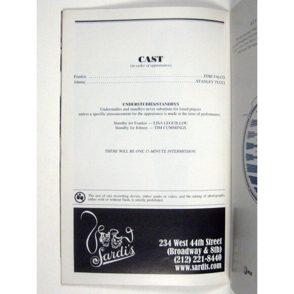 Frankie and Johnny Clair de Lune Playbill October 2002 Eddie Falco Stanley Tucci - Picture 6 of 8